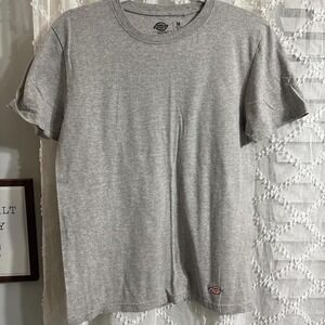 Dickies Mens Short Sleeve Crew Neck T-Shirt Heather Gray Logo Patch Size Medium‎